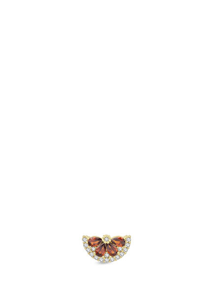 Melon Zircon Stone 14K Gold Women's Piercing Cartilage Earrings