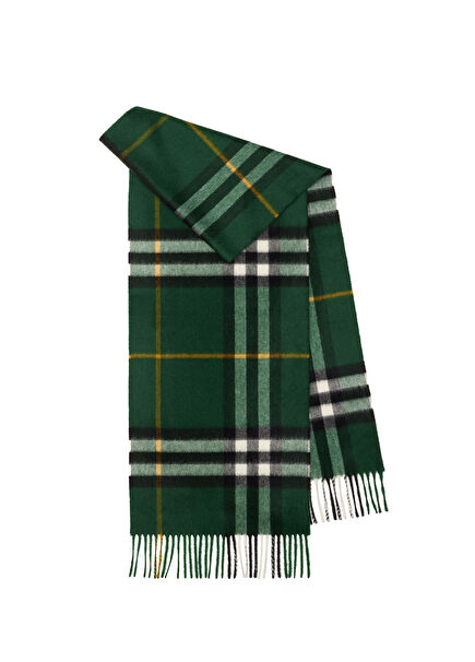 Check Green Cashmere Unisex Scarf