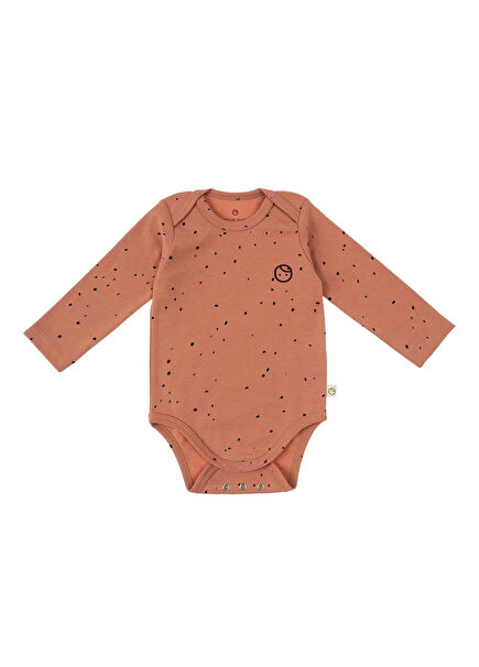 Cosmos Pink Organic Cotton Long Sleeve Baby Girl Bodysuit with Adjustable Snaps