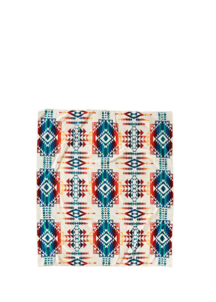Colorblocked Etnik Desenli Plaj Havlusu