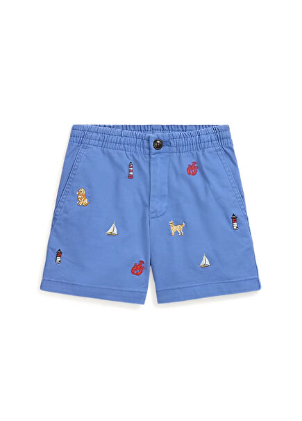 Blue Embroidered Children's Shorts