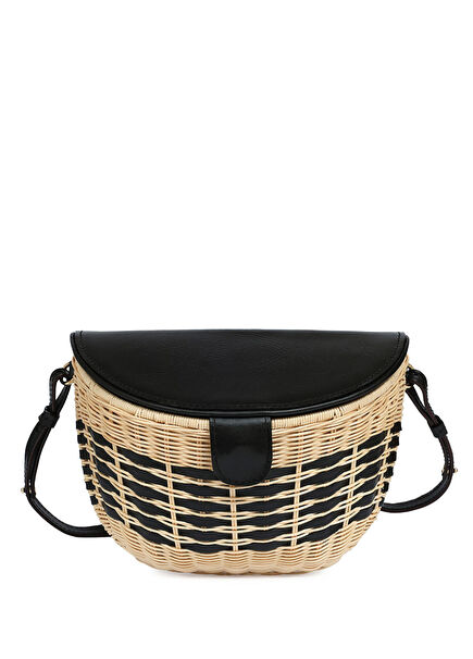 Bridgette Black Hasır Kadın Omuz Çantası