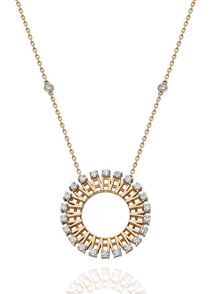 Crown Necklace Diamond 14K Gold Women's Necklace