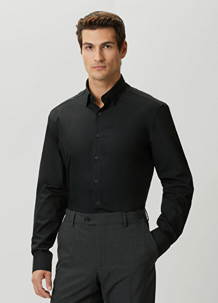 Comfort Fit Hidden Buttoned Collar Non-Iron Shirt