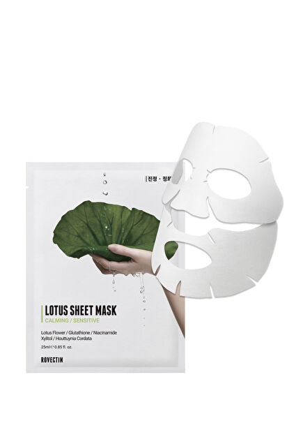 Calming Lotus Sheet Mask Cilt Hasarına Karşı Koruyucu Nemlendirici Kağıt Yüz Maskesi 25 ml