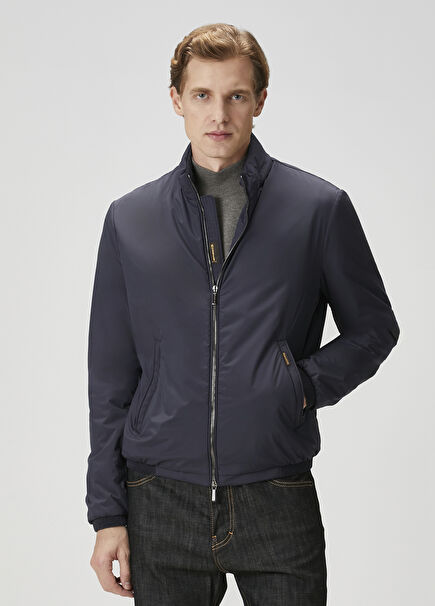 Lacivert Kapüşonlu Mont