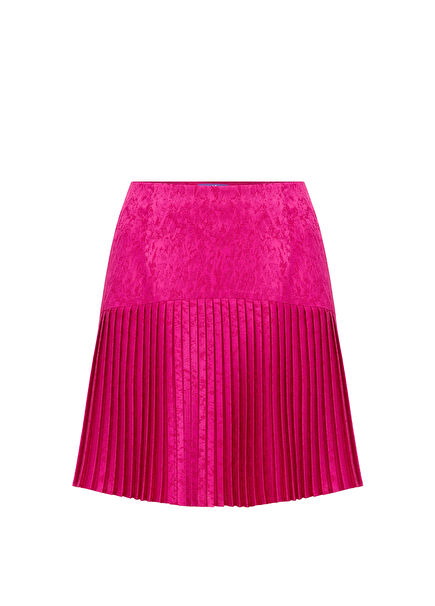 Samar Pink Pleated Women's Mini Skirt