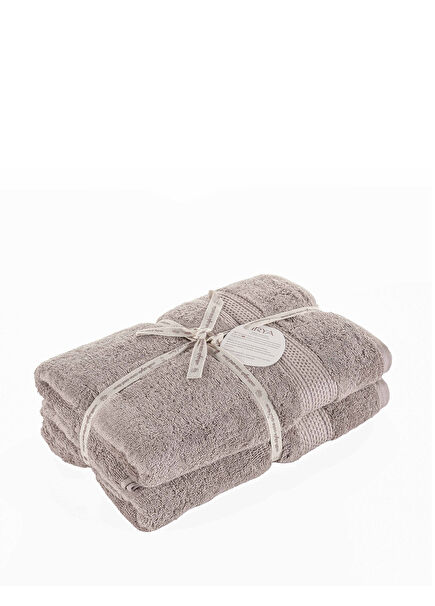 Burnt Grey %100 Mısır Pamuğu 2'li Banyo Havlusu Seti 