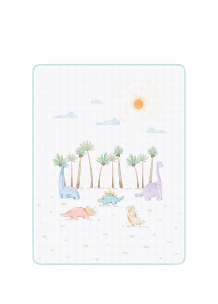 Dino Organic Cotton Welt Double Sided Unisex Baby Muslin Blanket