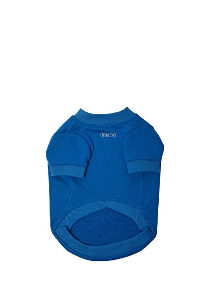 Awesome Sloganlı Mavi Köpek Sweatshirt