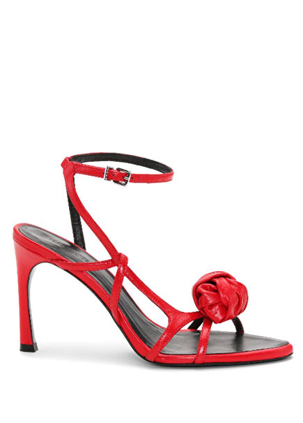 Red Women's Leather Sandals