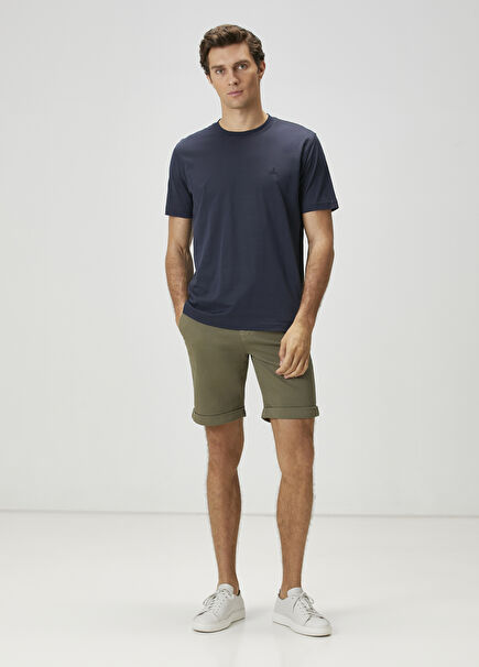 Light Khaki Waist Corded Knitted Shorts
