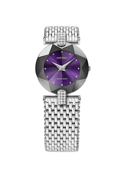 Facet Strass Swiss Made Silver Steel Ladies' Watch