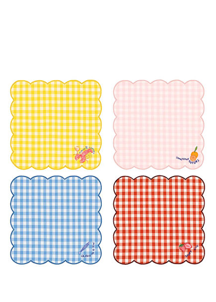 Bon App Collection Colorful Cotton 4-Piece Service Napkin Set