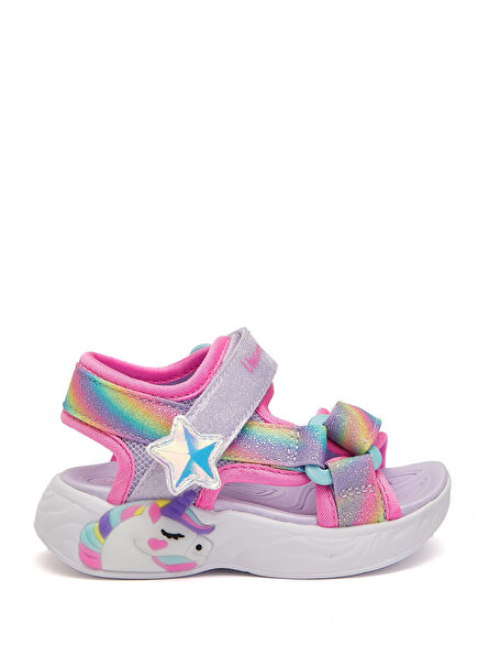 Unicorn Dreams Mor Işıklı Kız Bebek Sandalet
