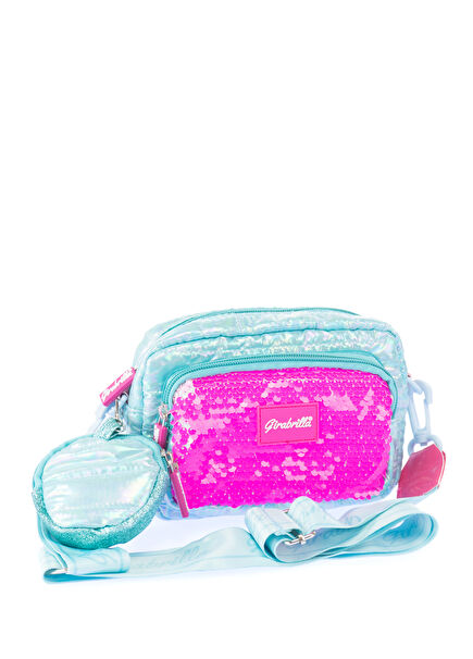 Puffer Turquoise Girls Sling Bag & Wallet