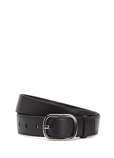 Black Men's Leather Belt