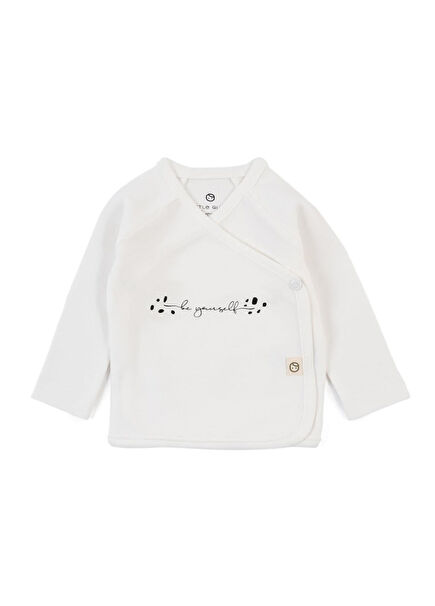 Be Yourself Baskılı Beyaz Unisex Bebek Zıbın 