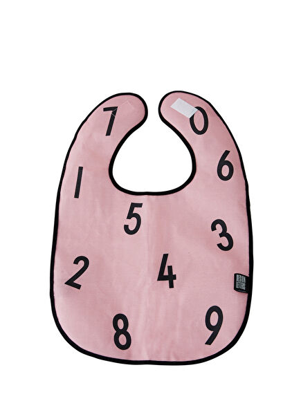 Design Letters Numbers Pink Feeding Bib