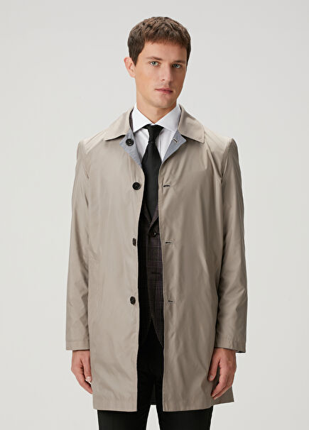 Beige Grey Double-Sided Overcoat