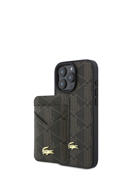 iPhone 16 Pro Max Kartlıklı Monogram Magsafe Uyumlu Telefon Kılıfı
