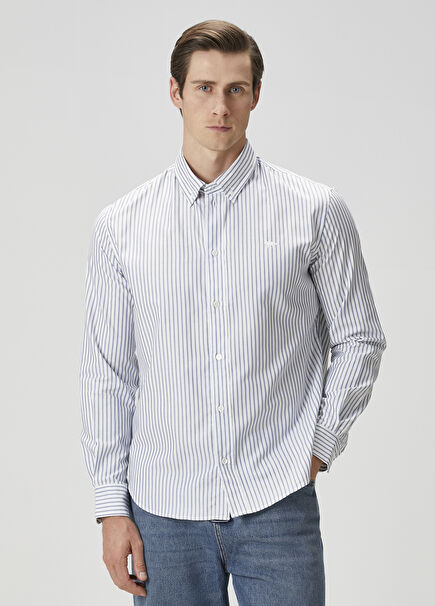 Mavi Beyaz Çizgili Gömlek