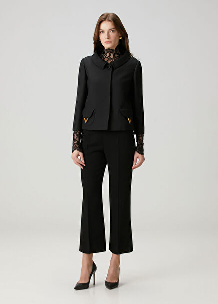 VGold Black Wool Trousers
