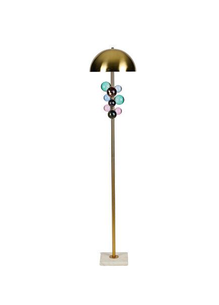 Bubble Mat Gold Soft Metal Body Floor Lamp