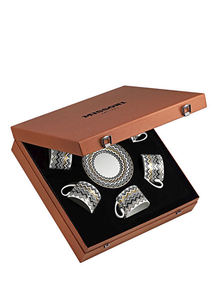 Siyah Gold 6lı Porselen Kahve Fincan Seti