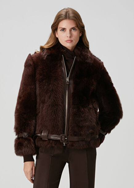 Brown Shearling Leather Jacket