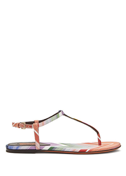 Leen Zigzag Pattern Women's Silk Sandals