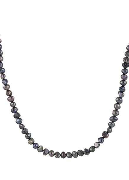Joyce Gold-Plated Black Women's Pearl Necklace