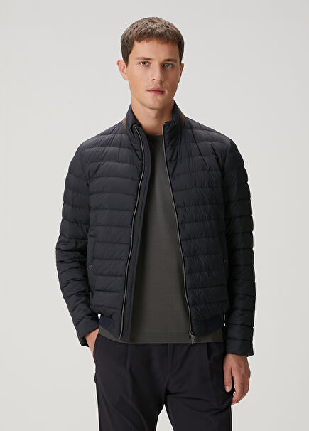 Navy Blue Quilted Coat