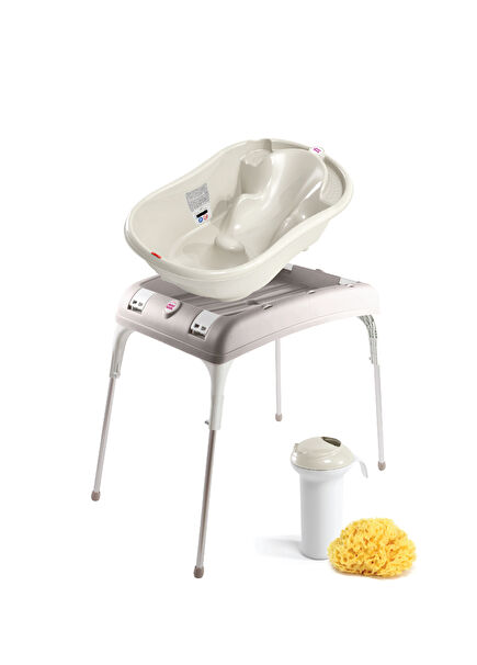 Onda Kırık Beyaz Bebek Banyo Seti
