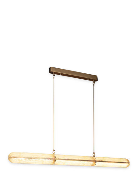 Zambia Tumbled White Frosted Glass Horizontal Pendant Chandelier