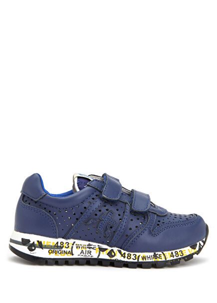 Unisex Kids Sneakers With Navy Blue Logo