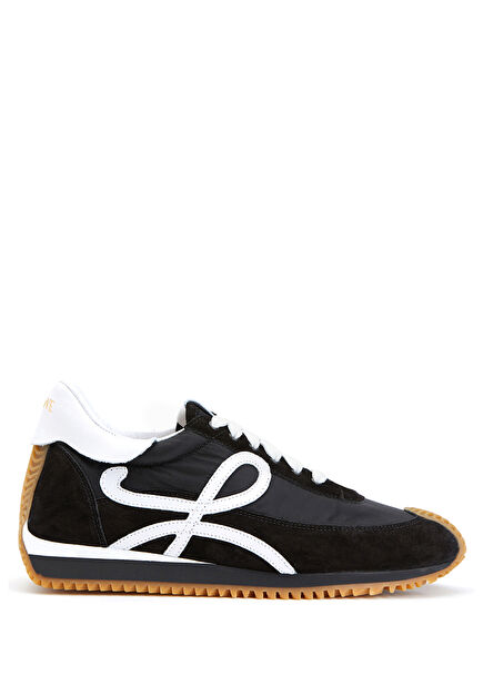 Flow Runner Siyah Beyaz Kadın Deri Sneaker