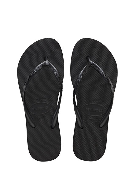 Slim Flatform Black Womens Beach Slippers