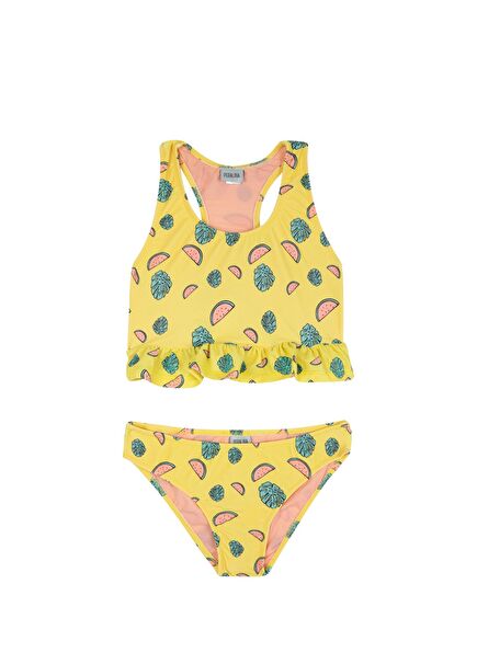 Fanny Sarı Karpuz Desenli Bikini Takımı
