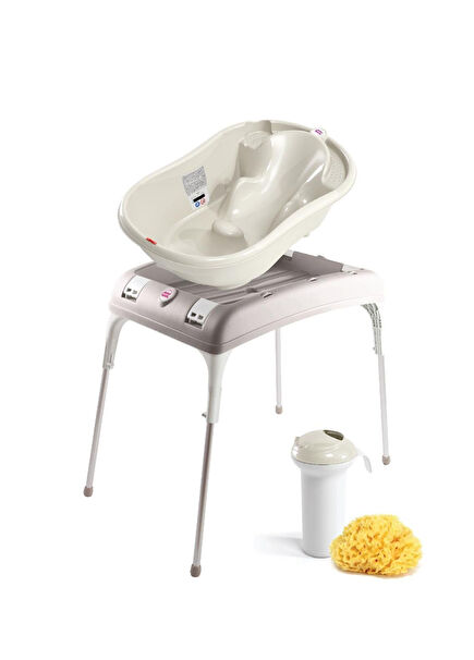 Onda Kırık Beyaz 4 Parça Bebek Banyo Seti