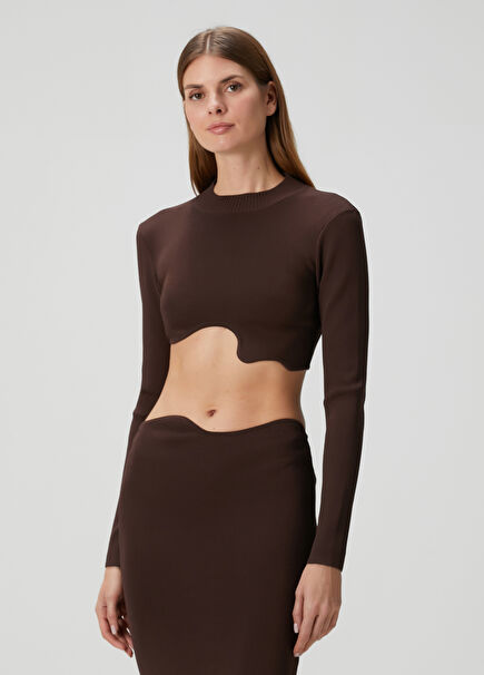 Maparadita Brown Crop Blouse