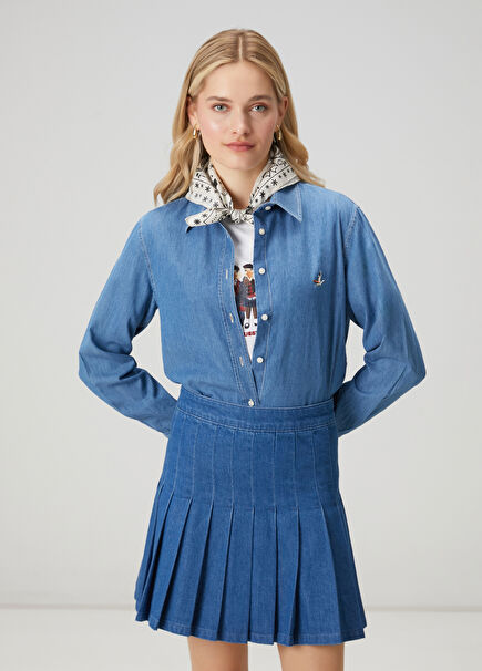 Blue Basic Denim Shirt