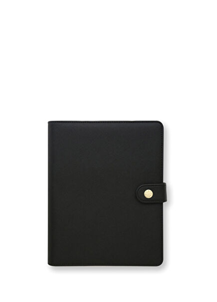 Black A5 Leather 12 Month Weekly Planner
