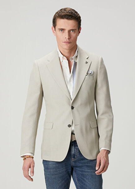 Taş İnce Yün Crepe Blazer Ceket