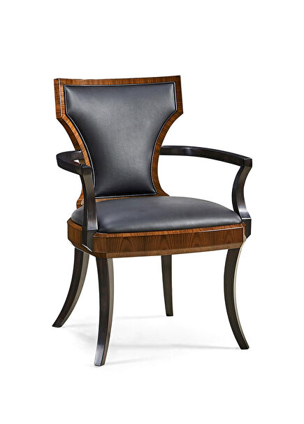 Full Back Santos Rosewood High Lustre Deri Yemek Odası Sandalyesi