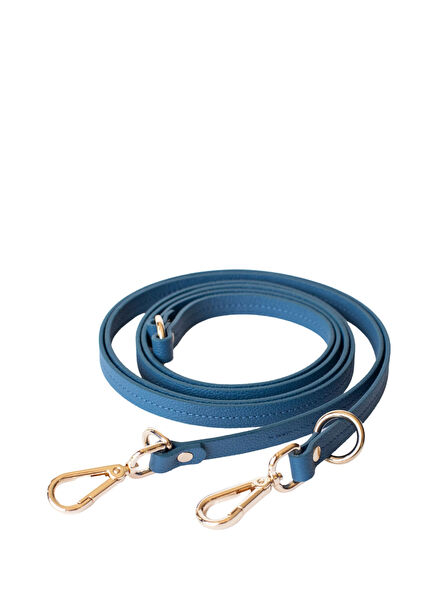 Soft Leather Navy Blue Hands-Free Walking Strap