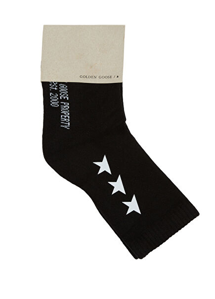 Siyah Yıldız Desenli Unisex Çocuk Çorap