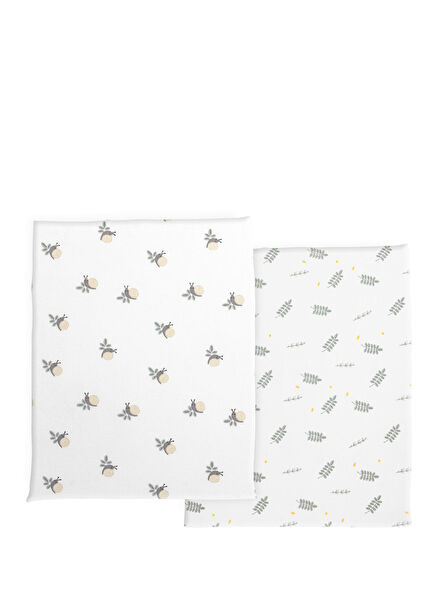 White Bamboo 2-Piece Baby Kids Bed Sheet Set For N2M