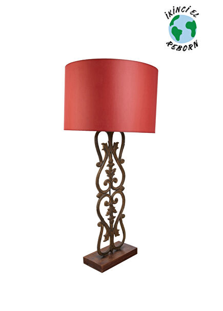 Kırmızı Şapkalı Ferforje Abajur