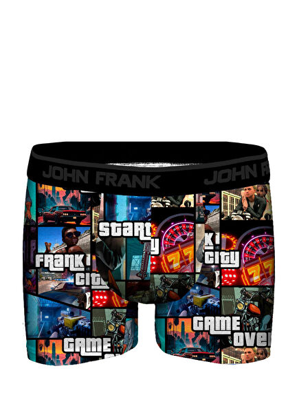 Colorblocked Baskılı Boxer